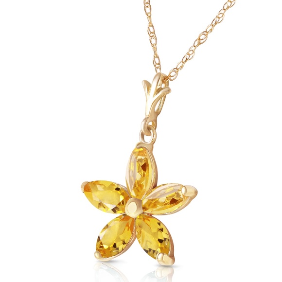 Galaxy Gold Products Jewelry - 14K. SOLID GOLD NECKLACE WITH NATURAL CITRINES